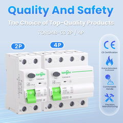 [30% OFF] TORD4B Type B RCD 2P/4P 10KA Residual Current Device 40A/63A 30mA TONGOU