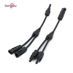 TOWMC4-Y2 2-to-1 MC4 Solar Y-Branch Connectors, Male and Female Pair for Parallel Solar Panel Wiring