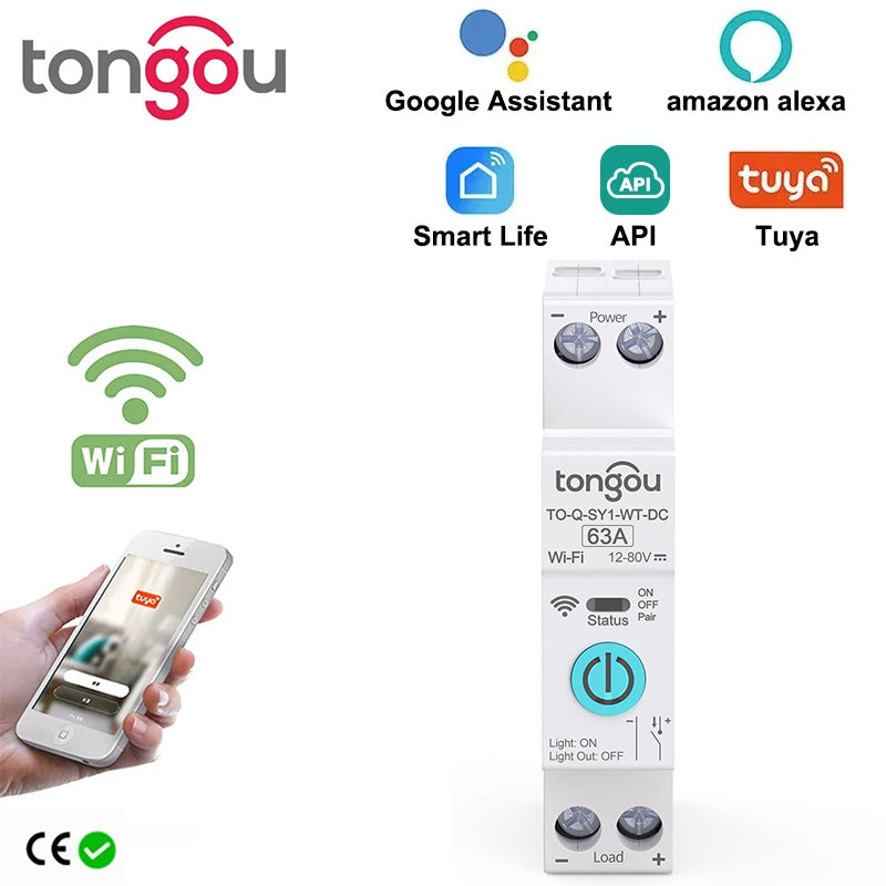 Tongou Intelligenter Stromkreisunterbrecher Tuya DC WIFI 1P 63A DIN-Schiene Für Smart Home Wireless Remote Control Switch Voice Control With Alexa Google Assistant P 2033183 Tongou Intelligenter Stromkreisunterbrecher Tuya DC WIFI 1P 63A DIN-Schiene Für Smart Home Wireless Remote Control Switch Voice Control With Alexa Google Assistant P 2033183
