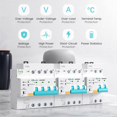 TOQCB2L Type A RCBO Tuya Wi-Fi Circuit Breaker Leakage Protection 1-63A Adjustable TONGOU