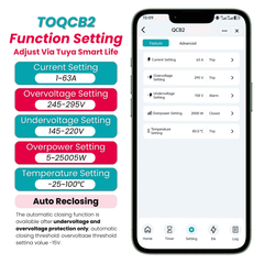 TOQCB2-JWT Tuya Wi-Fi MCB 1P-4P 1-63A Adjustable Circuit Breaker TONGOU