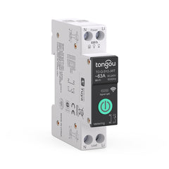 TO-Q-SY2-JWT Wi-Fi DIN-Rail Smart Relay | 1–63A Adjustable, 90-240V, 1P+N | Real-Time Power & Voltage Alerts | Works with Tuya Smart Life/Alexa | CE/RoHs Certficate TONGOU
