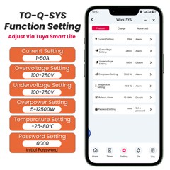 TO-Q-SYS Tuya-Smart-Messgerät WLAN Echtzeit-Messung Fernbedienung