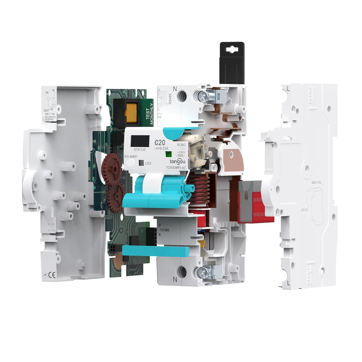 Smart Circuit Breaker RCBO TOSMR1 Leakage Protection 40A Adjustable tuya smart life