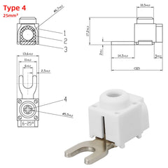 TOBB-TB25 Electrical Wire Connectors 25 mm² / 50 mm² Busbar Terminals for Circuit Breaker Distribution Box