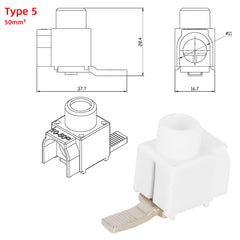 TOBB-TB25 Electrical Wire Connectors 25 mm² / 50 mm² Busbar Terminals for Circuit Breaker Distribution Box