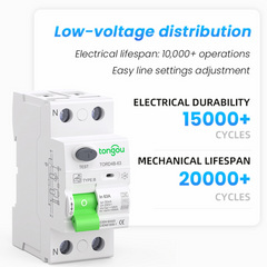 TORD4B Type B Interrupteur Différentiel (DDR) , 2P/4P, 10kA, 40A/63A, 30mA TONGOU