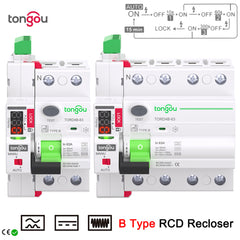 TOSAR+RD4B Type B RCD Auto Recloser For DC Charging 10KA RCCB 63A 30 100 300mA
