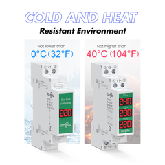 TOVME-3-Phasen-AC-DIN-Schienen-Messgerät 60-450V mit LCD-Digitalanzeige