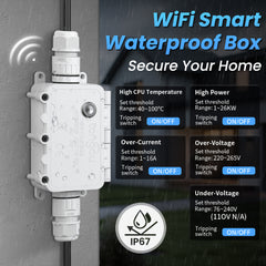 API TOWPS IP67 Outdoor Tuya Wi-Fi Waterproof Smart Switch & Box 16A Timer Relay for Pool Pump TONGOU