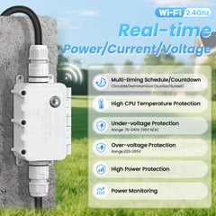 API TOWPS IP67 Outdoor Tuya Wi-Fi Waterproof Smart Switch & Box 16A Timer Relay for Pool Pump TONGOU