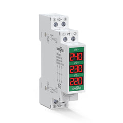 TOVME-3-Phase AC DIN Rail Meter 60-450V with LCD Digital Display