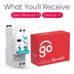 Smart WiFi Circuit Breaker with its retail packaging box